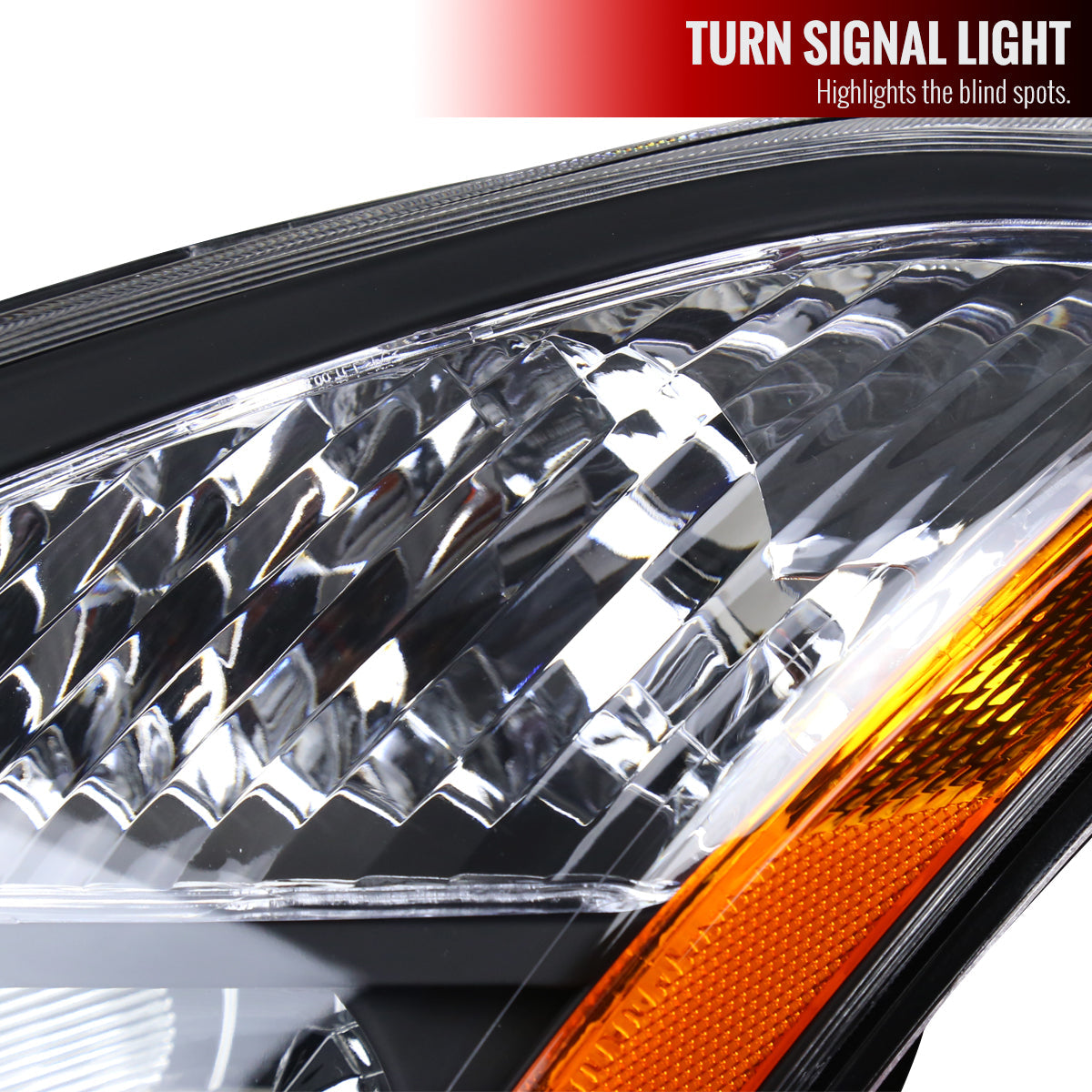 Spec-D 08-15 Nissan Rogue Headlights OEM Style Black/Amber Reflectors