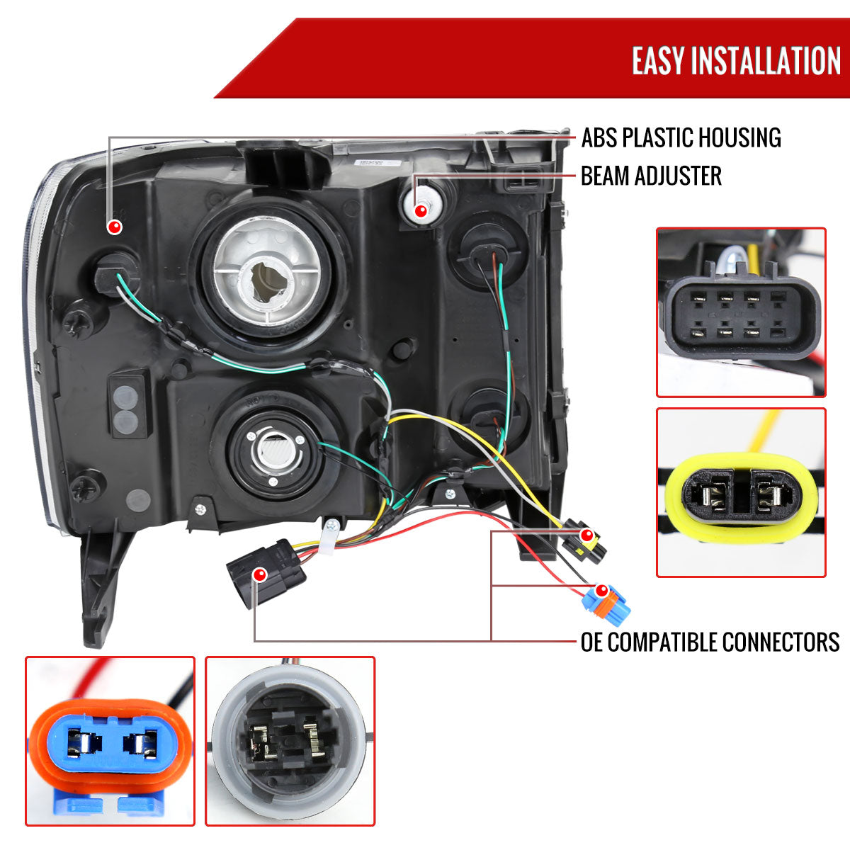 Spec-D 07-13 GMC Sierra 1500/07-14 1500HD 2500HD 3500HD Bar Headlights