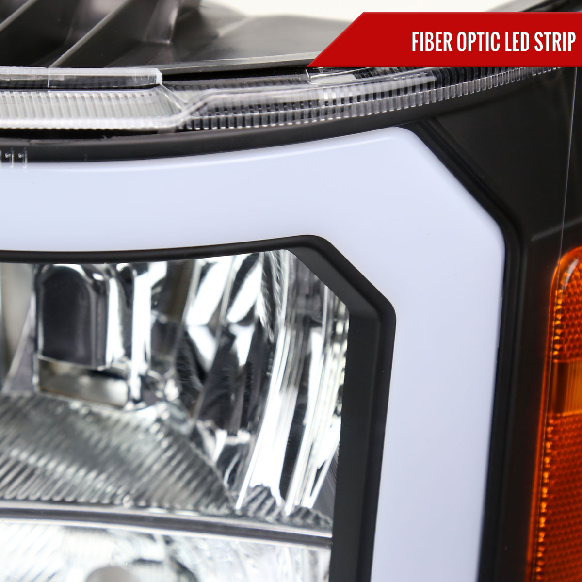 Spec-D 07-13 GMC Sierra 1500/2500/3500 LED Bar OE Style Headlights Blk