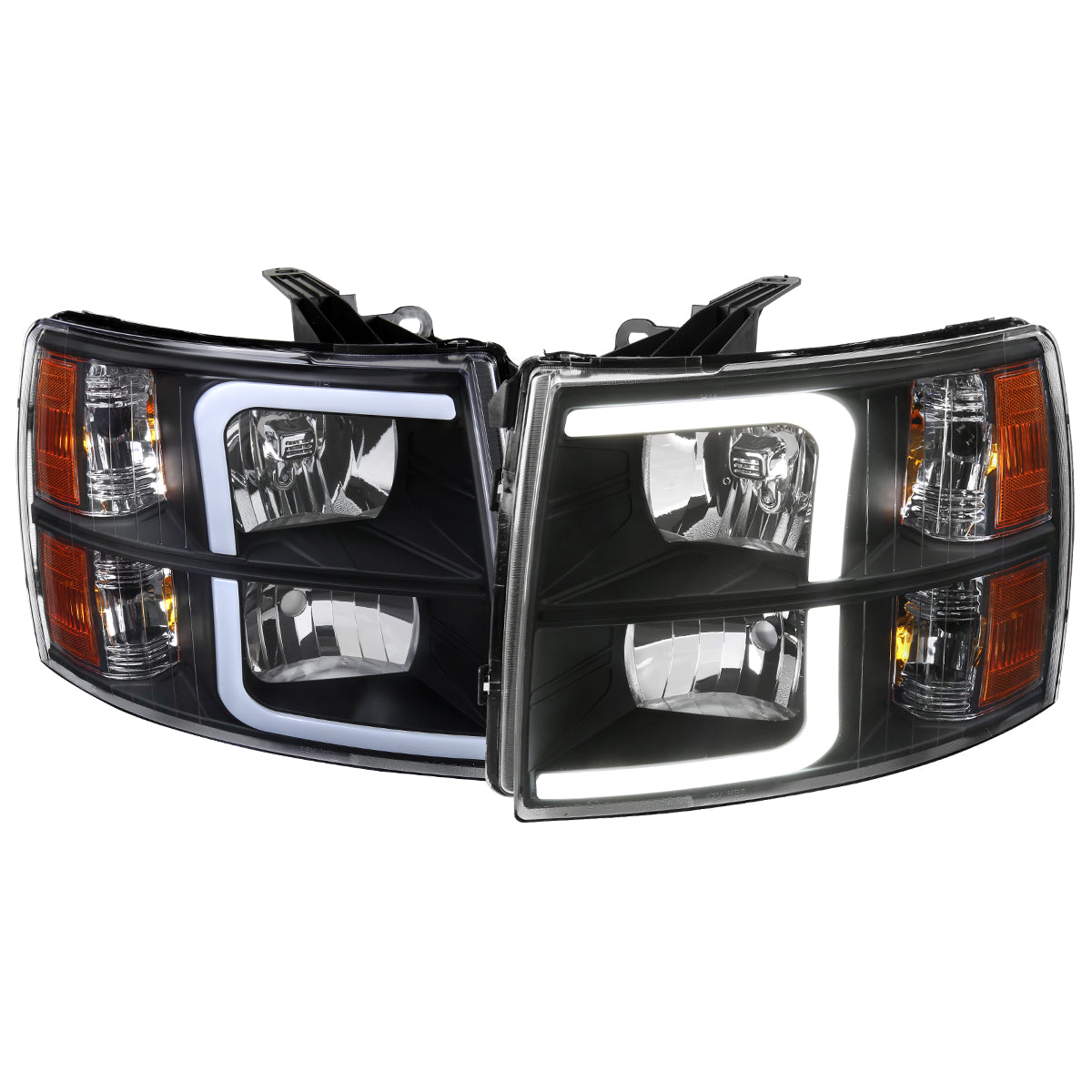 Spec-D 07-13 Silverado 1500/ 07-14 2500HD 3500HD Headlights Black