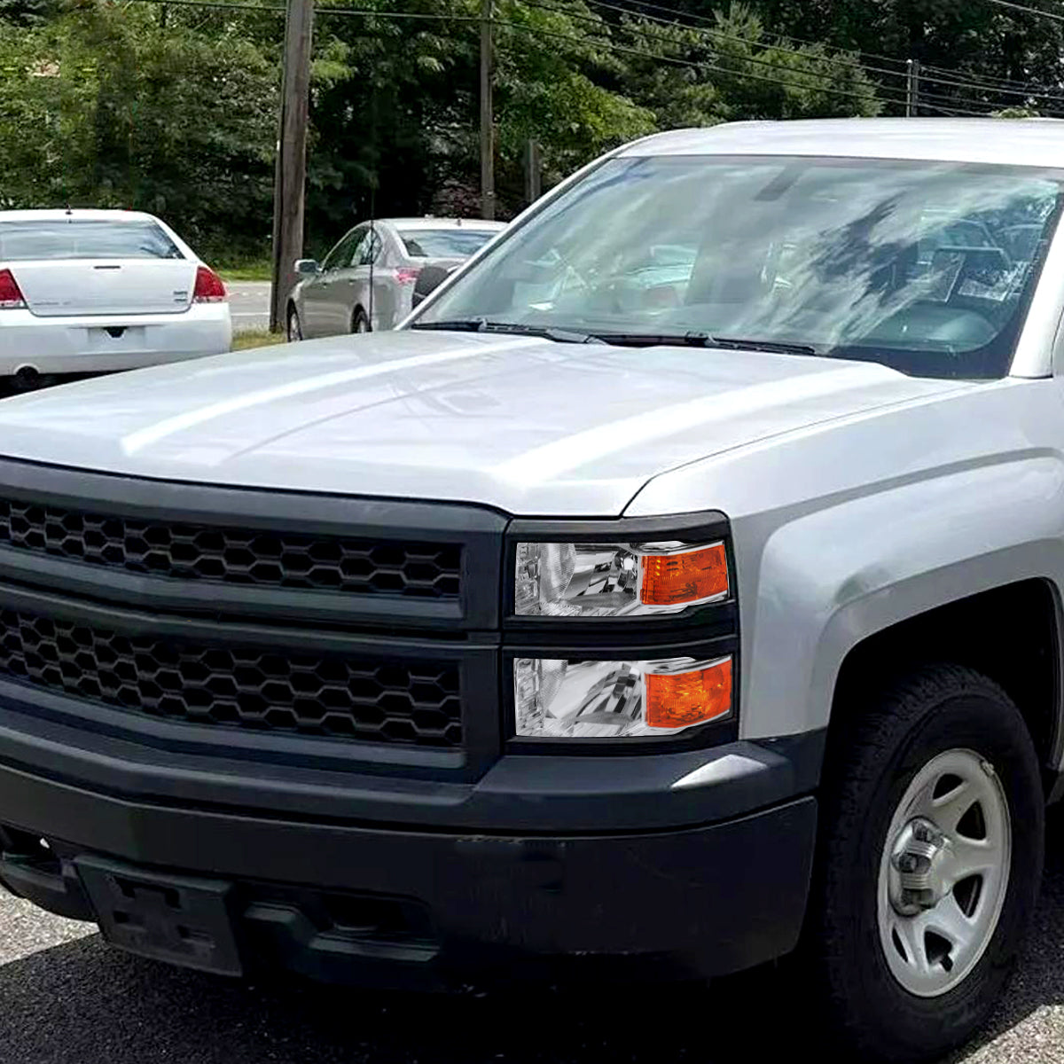 Spec-D 14-15 Chevy Silverado 1500 OEM Style V2 Headlights Chrome