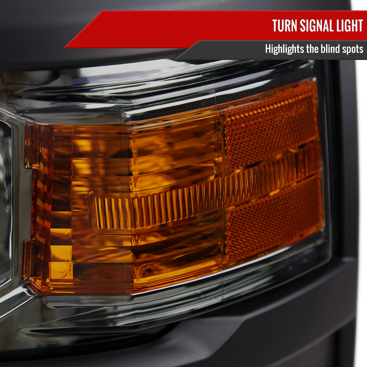 Spec-D 14-15 Chevy Silverado 1500 Headlights Chrome/Smoked Black Trim