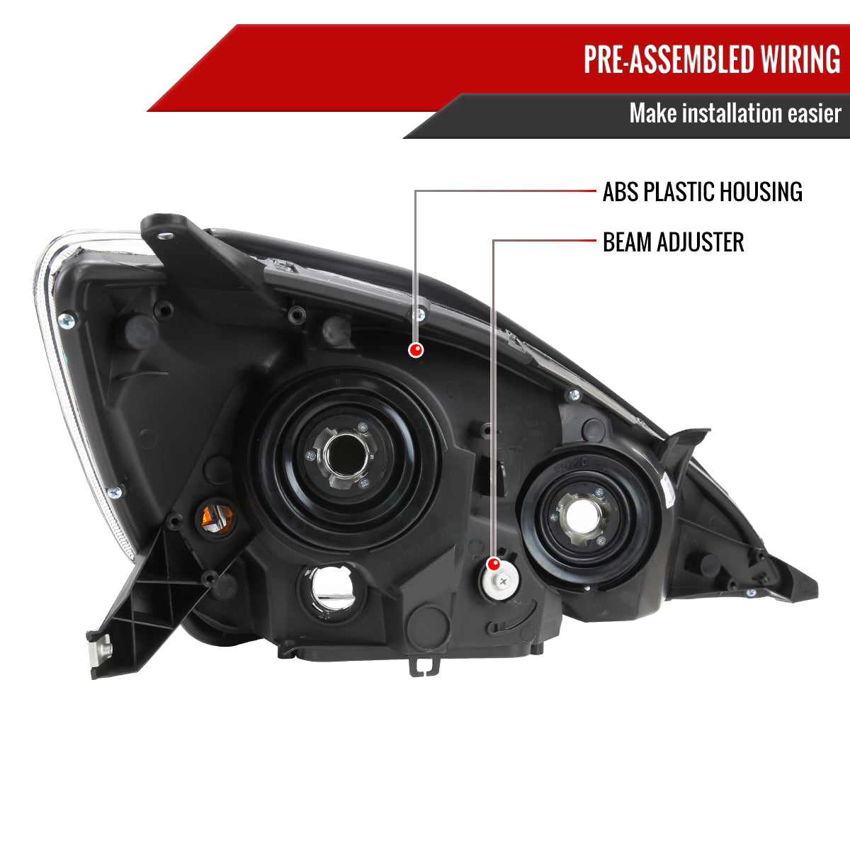 Spec-D 04-05 Toyota Sienna Driver Headlight OEM Chrome Replacement