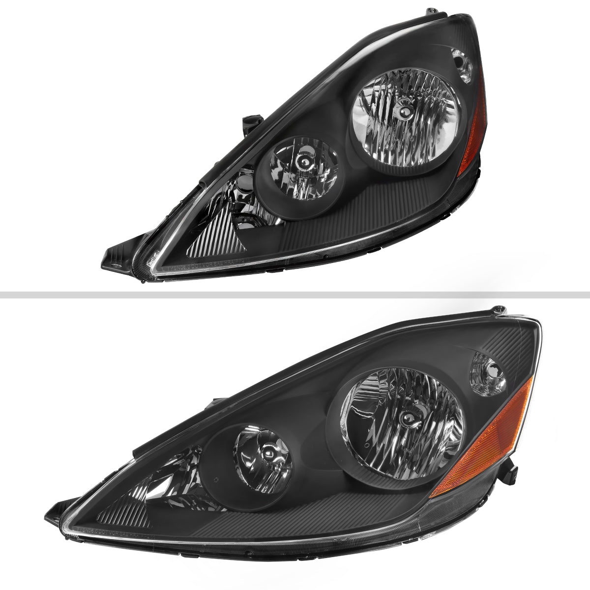 Spec-D 06-10 Sienna Headlights OEM Style w/ Amber Reflector Black