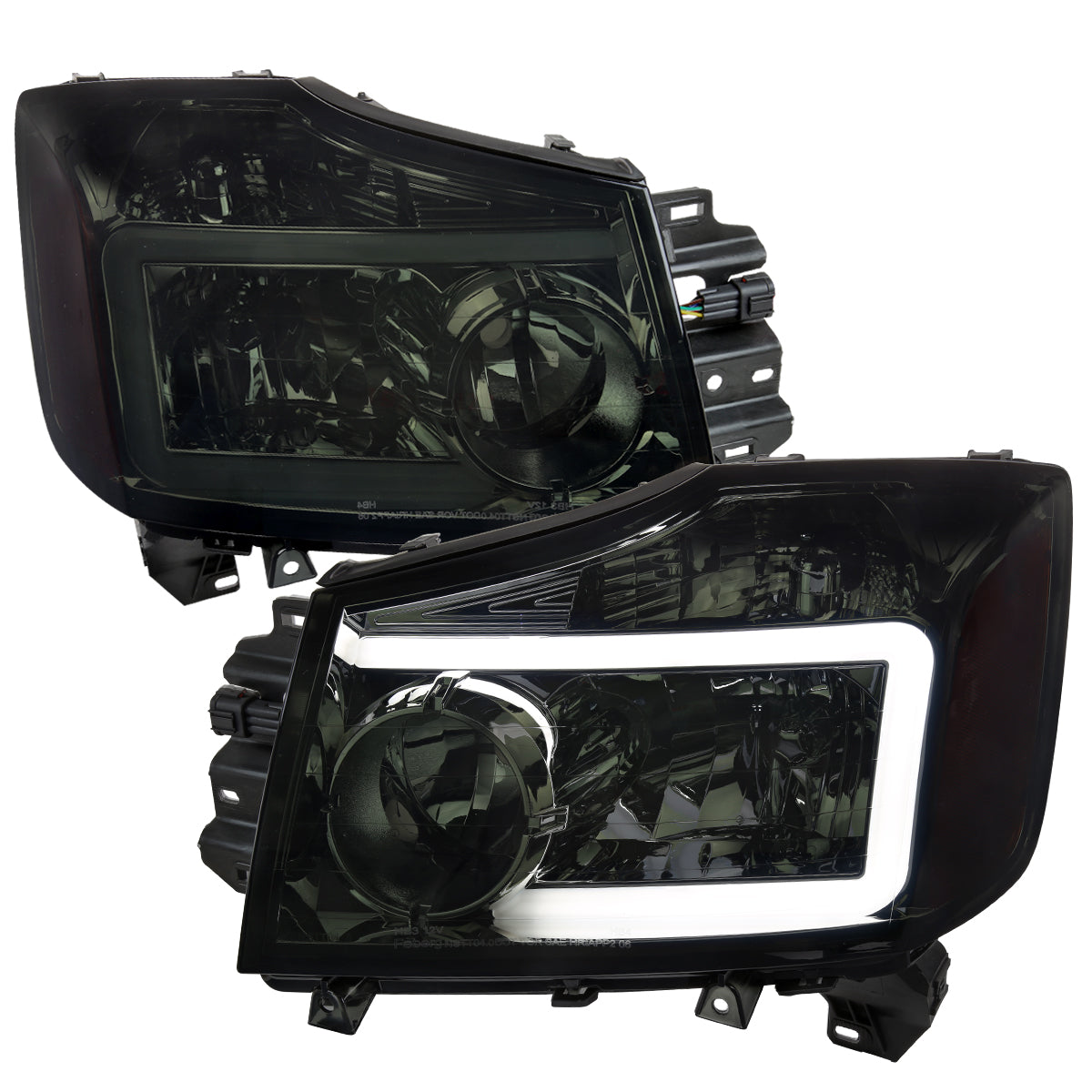 Spec-D 04-15 Nissan Titan Headlights Projector Smoked G3