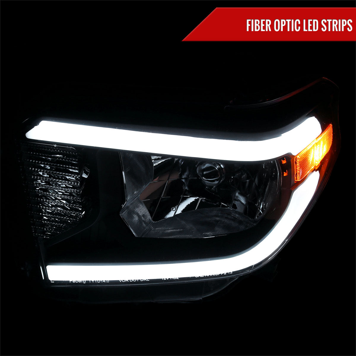 Spec-D 14-21 Tundra Headlights LED Bar OEM Style Black