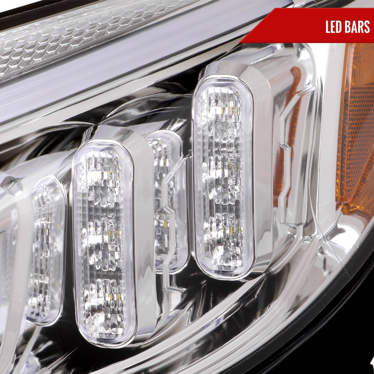 Spec-D 15-18 Mercedes C-Class W205 Headlights Sequential LED Chrome