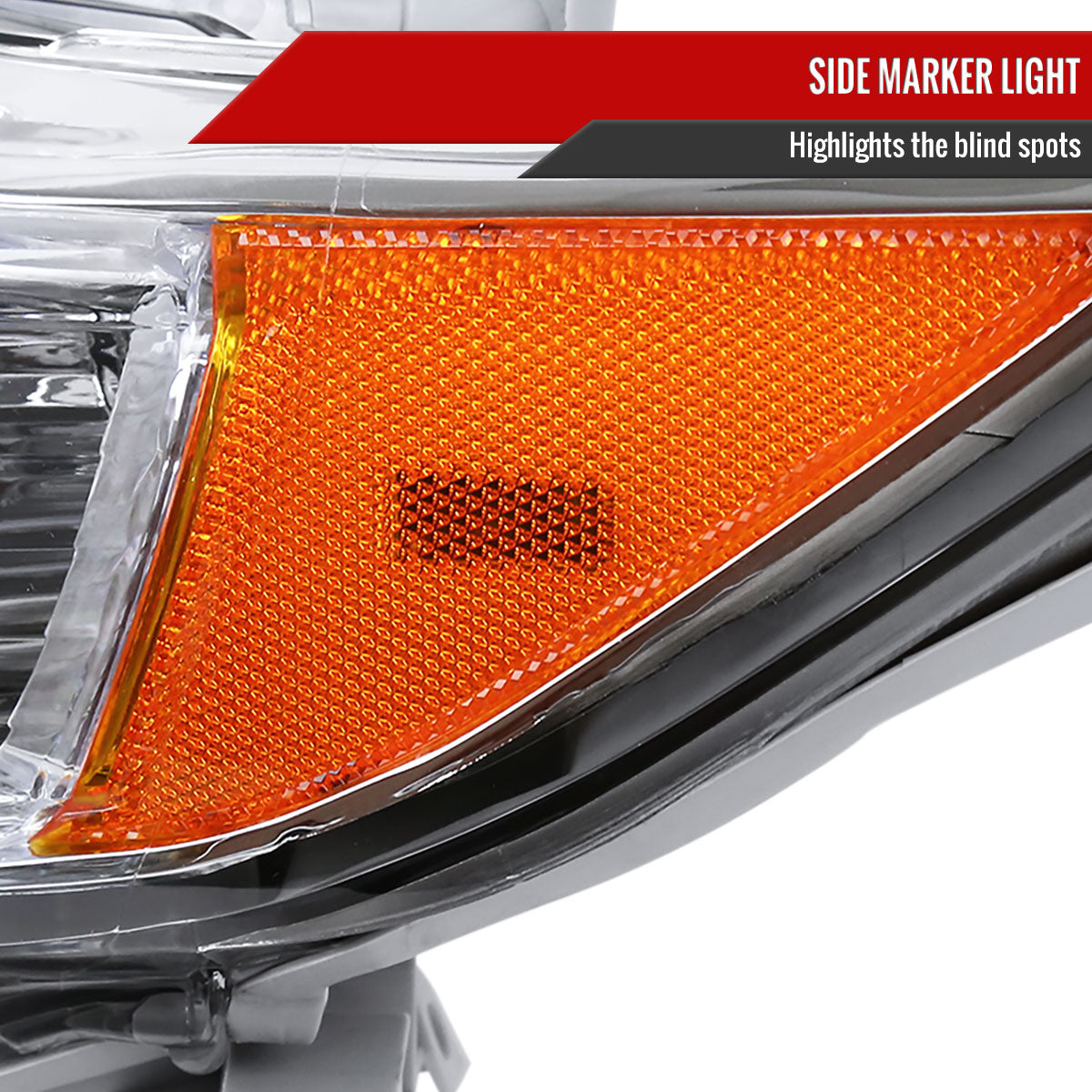 Spec-D 12-14 Camry Projector Headlights Amber Reflectors Chrome