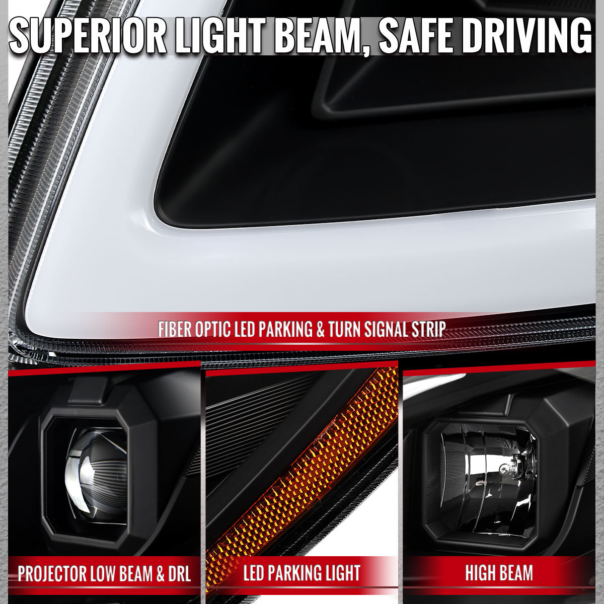Spec-D 05-10 Cobalt Pontiac G5/Pursuit Headlights LED Bar Matte Black
