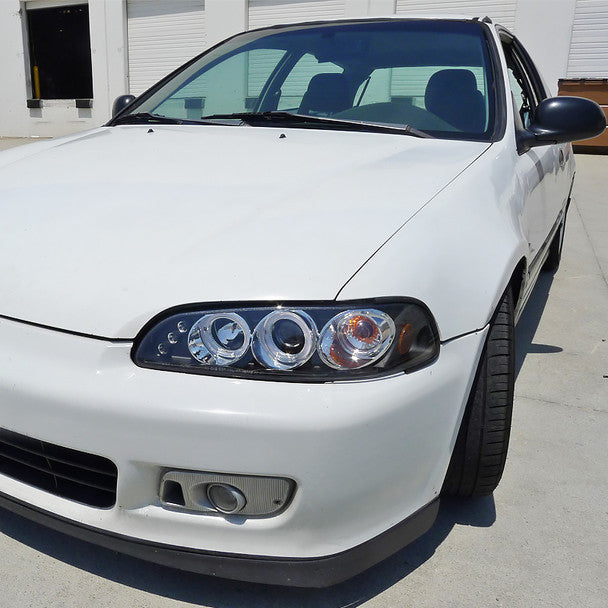 Spec-D 92-95 Honda Civic 2/3dr Halo Projector Headlights Black