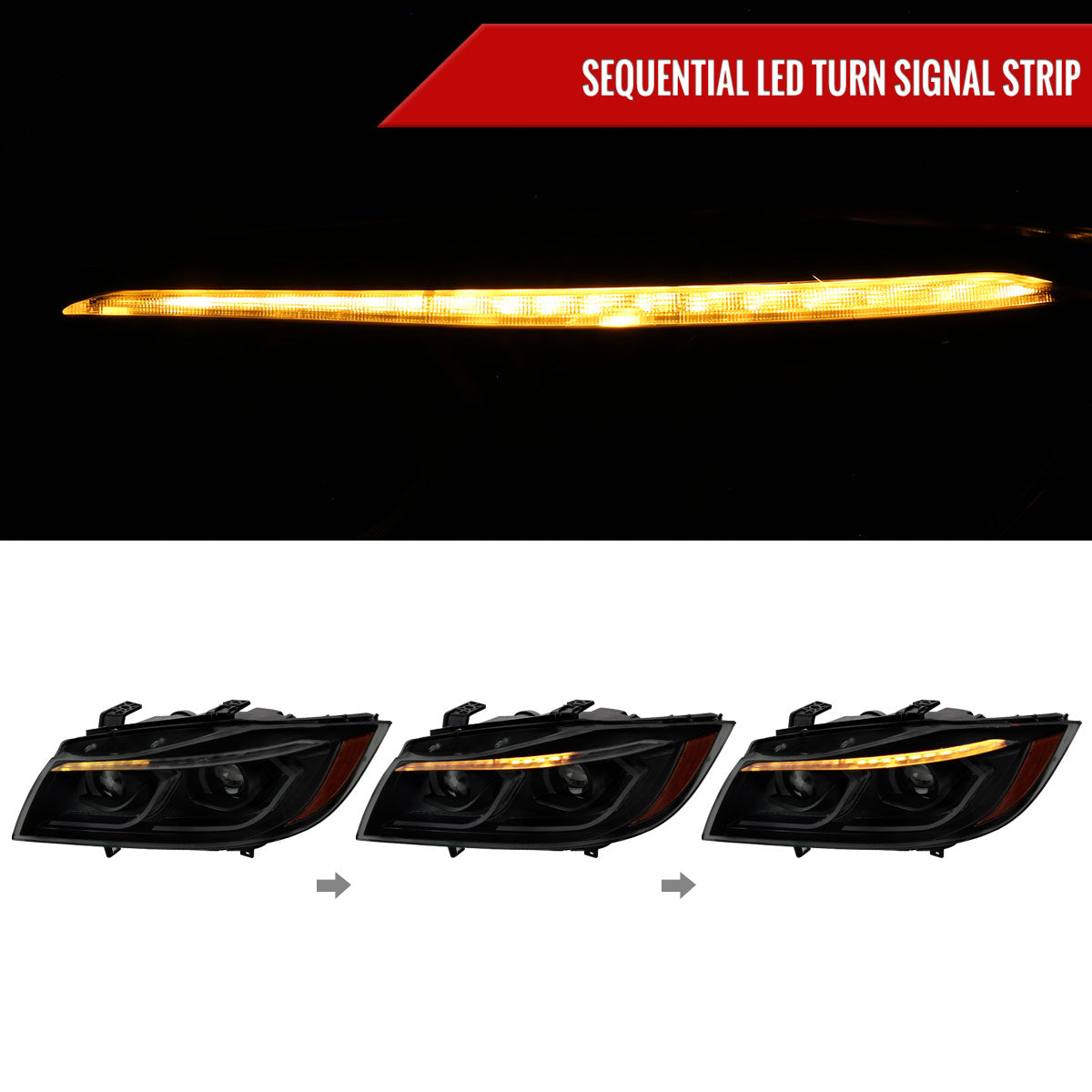 Spec-D 06-11 BMW E90 Headlights Dual Projector 3D Iced Smoked