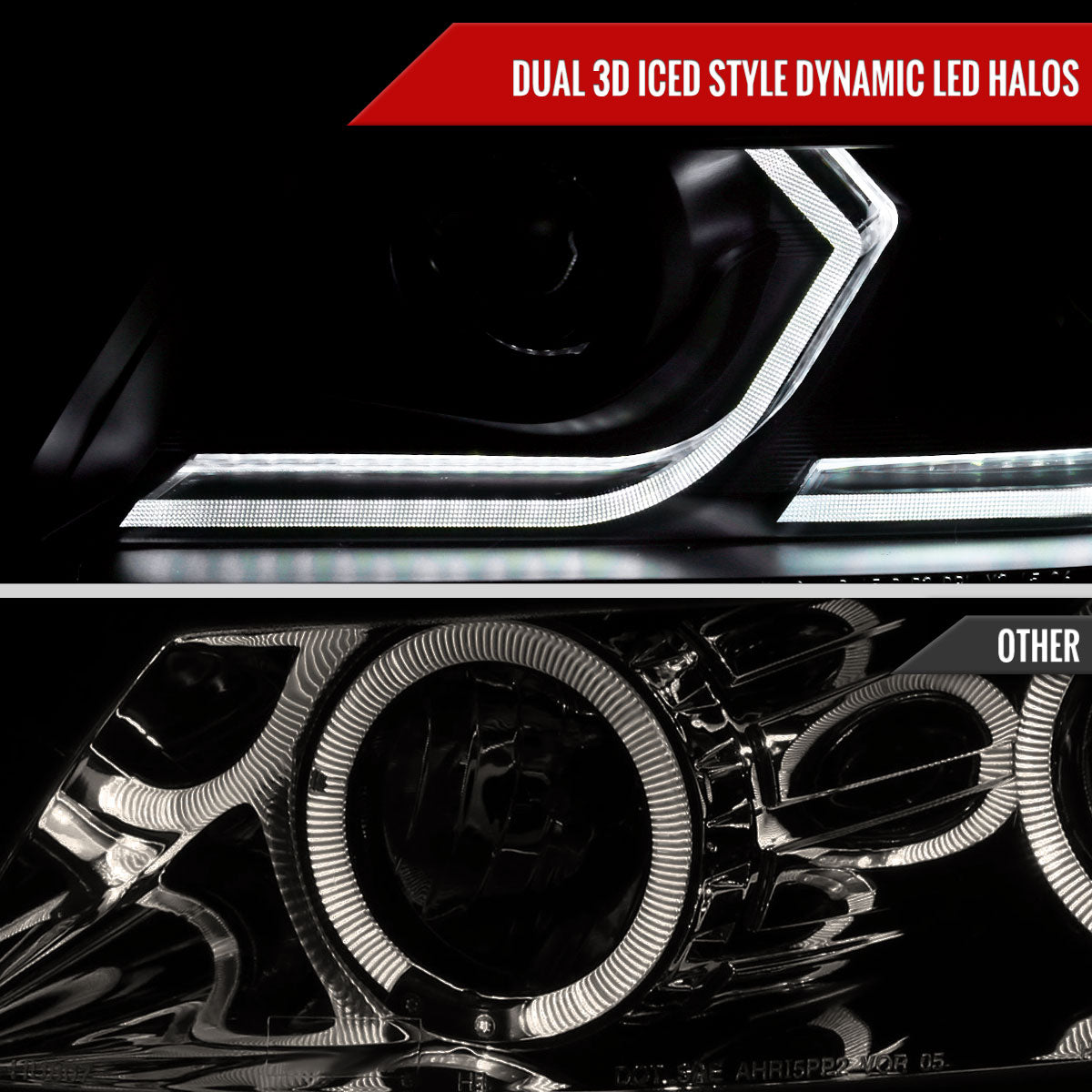 Spec-D 06-11 BMW E90 Headlights Dual Projector 3D Iced Smoked