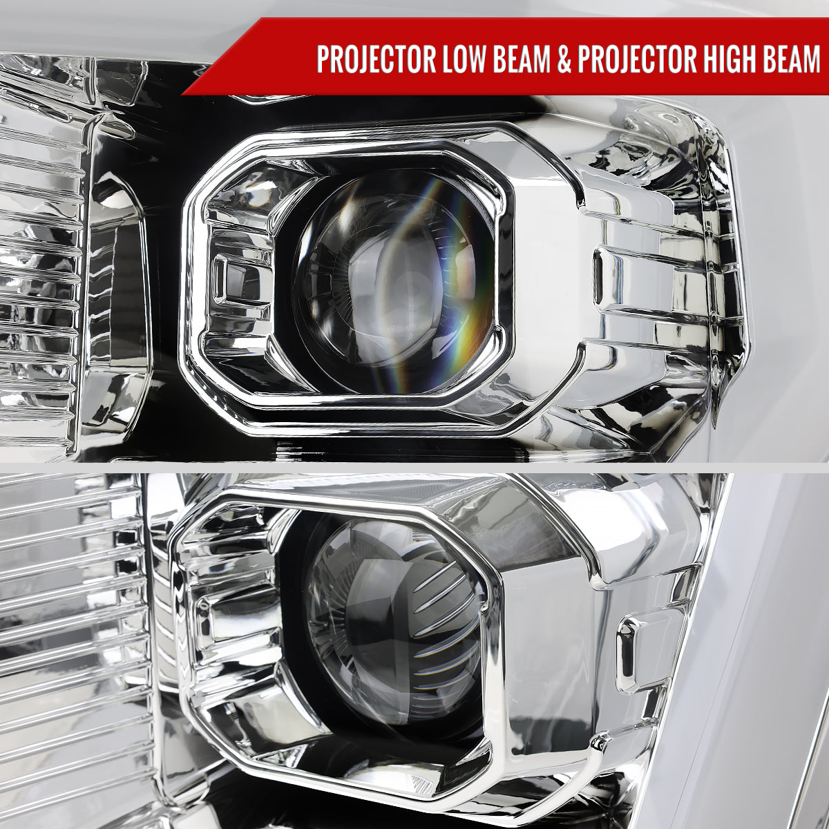 Spec-D 21-23 Ford F-150 Headlights LED Bar Projector Sequential Chrome