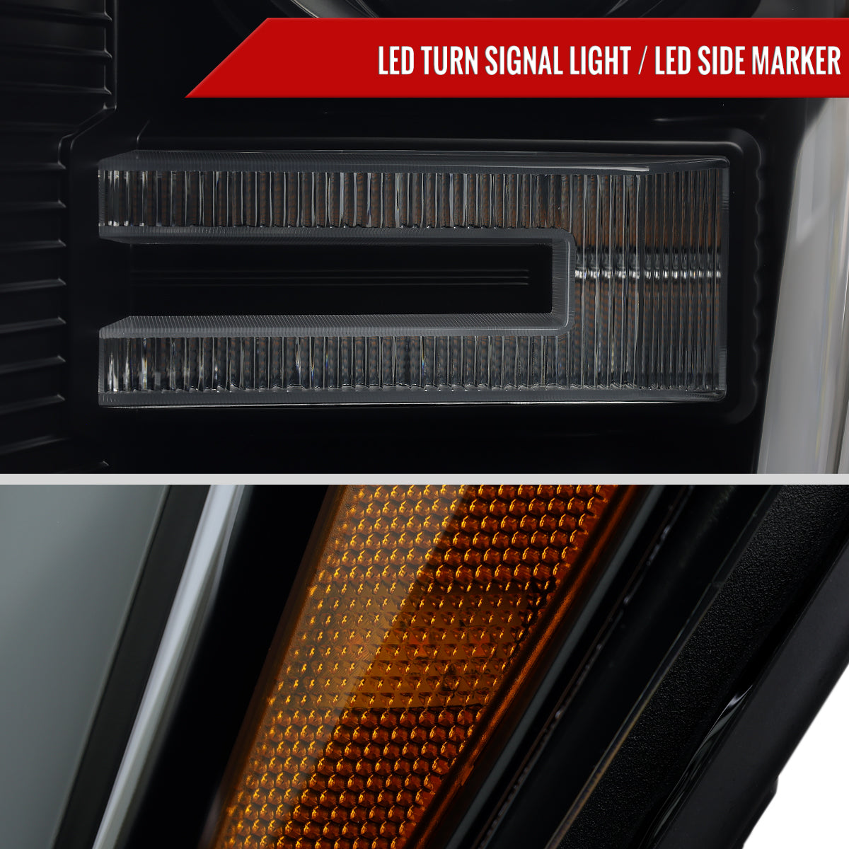 Spec-D 21-25 Ford F-150 Projector Headlights SEQ Bar Black/Smoked
