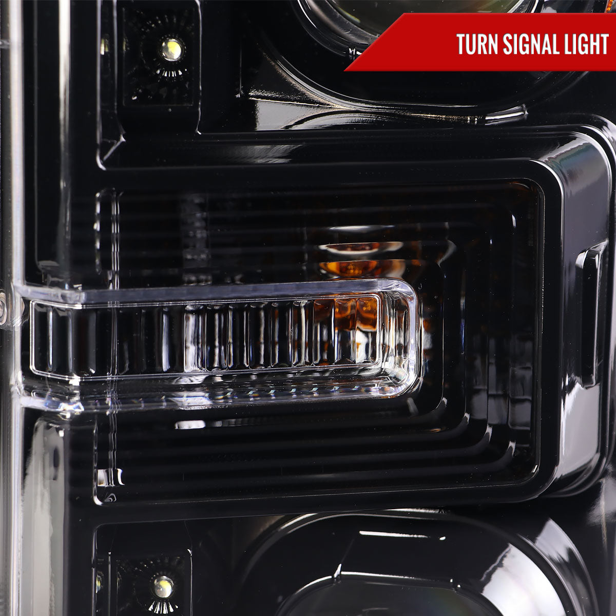 Spec-D 17-19 Ford F-250 F-350 F-450 F-550 Projector Headlights Black
