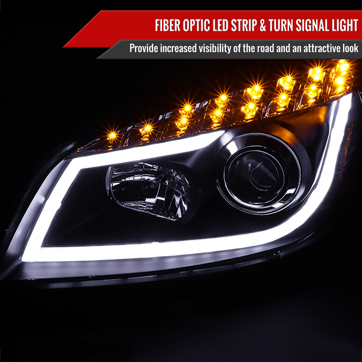Spec-D 08-12 Chevy Malibu Headlights Dual Halo Projector Black.