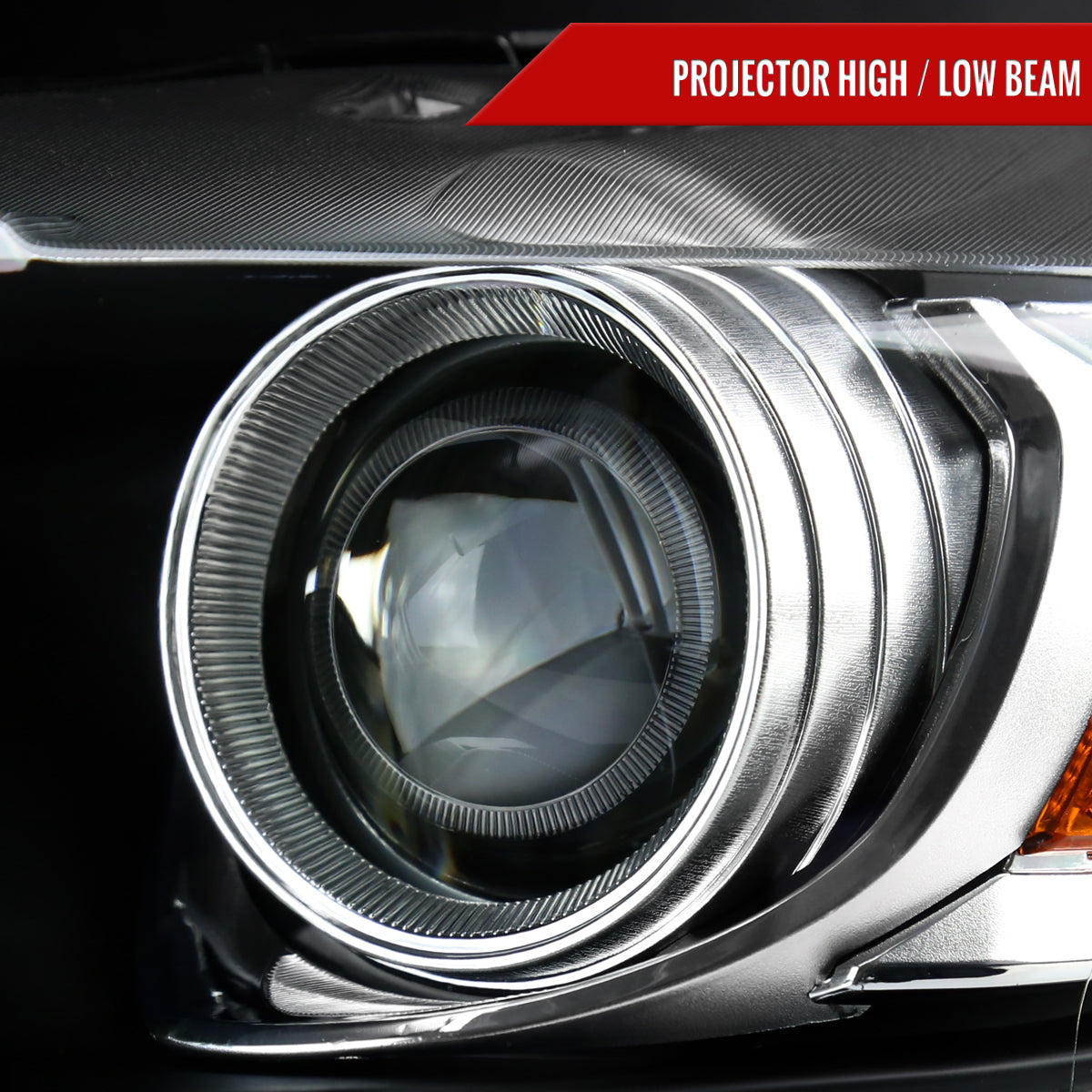 Spec-D 15-17 Ford Mustang HID/Xenon SEQ LED Projector Headlights Black