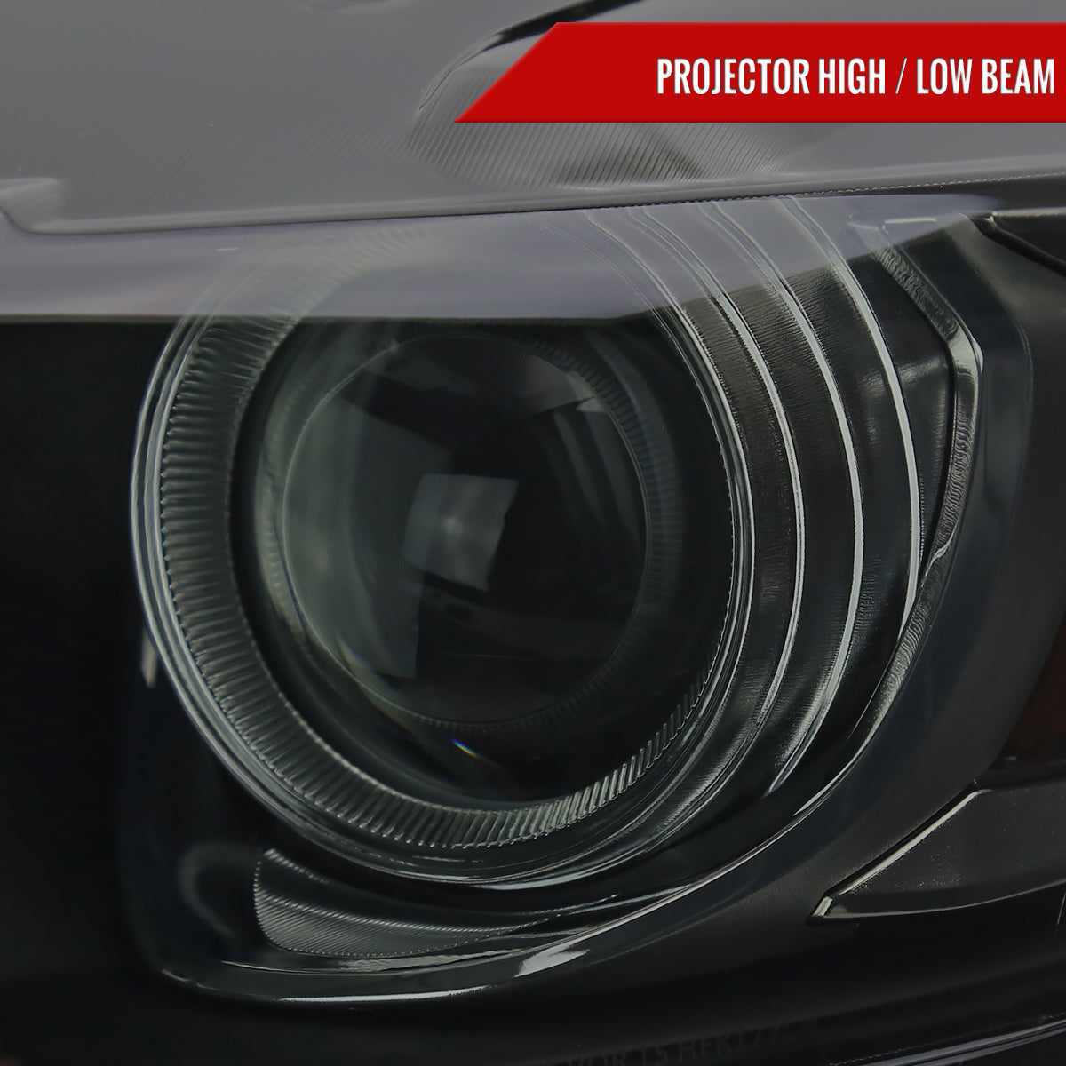 Spec-D 15-22 Ford Mustang OEM HID Projector Headlights Black