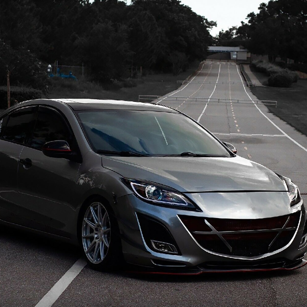 Spec-D 10-13 Mazda 3 Projector Headlights LED Strip Black MZ310JM