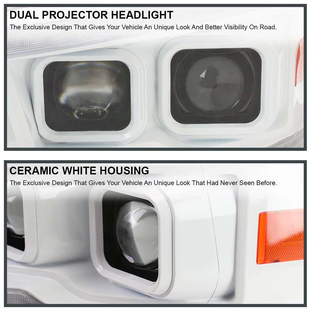 Spec-D 10-18 Ram 1500 2500 3500/19-24 Ram Classic Headlights SEQ White
