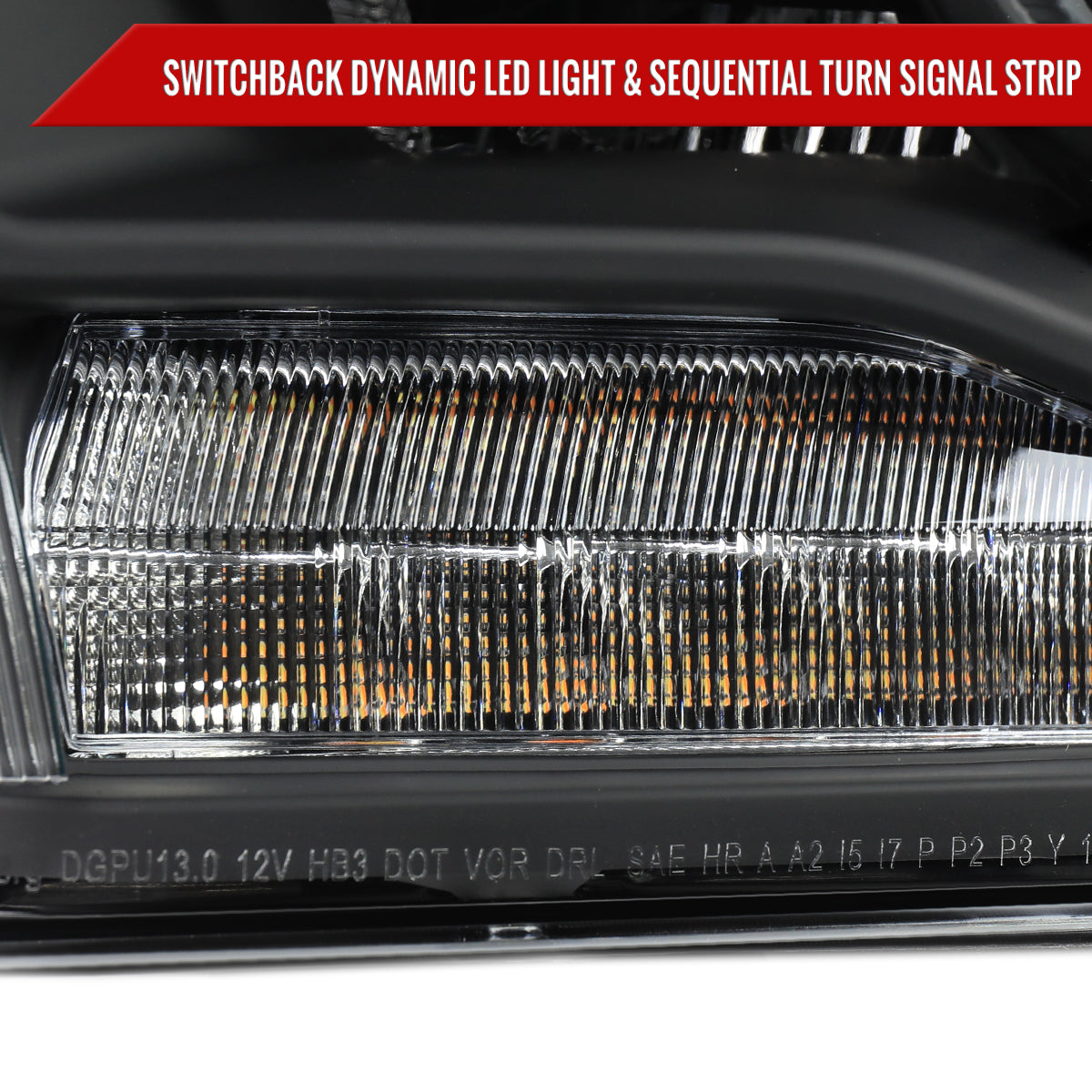 Spec-D 13-18 Ram 1500 2500 3500 SEQ Bar Projector Headlights Black