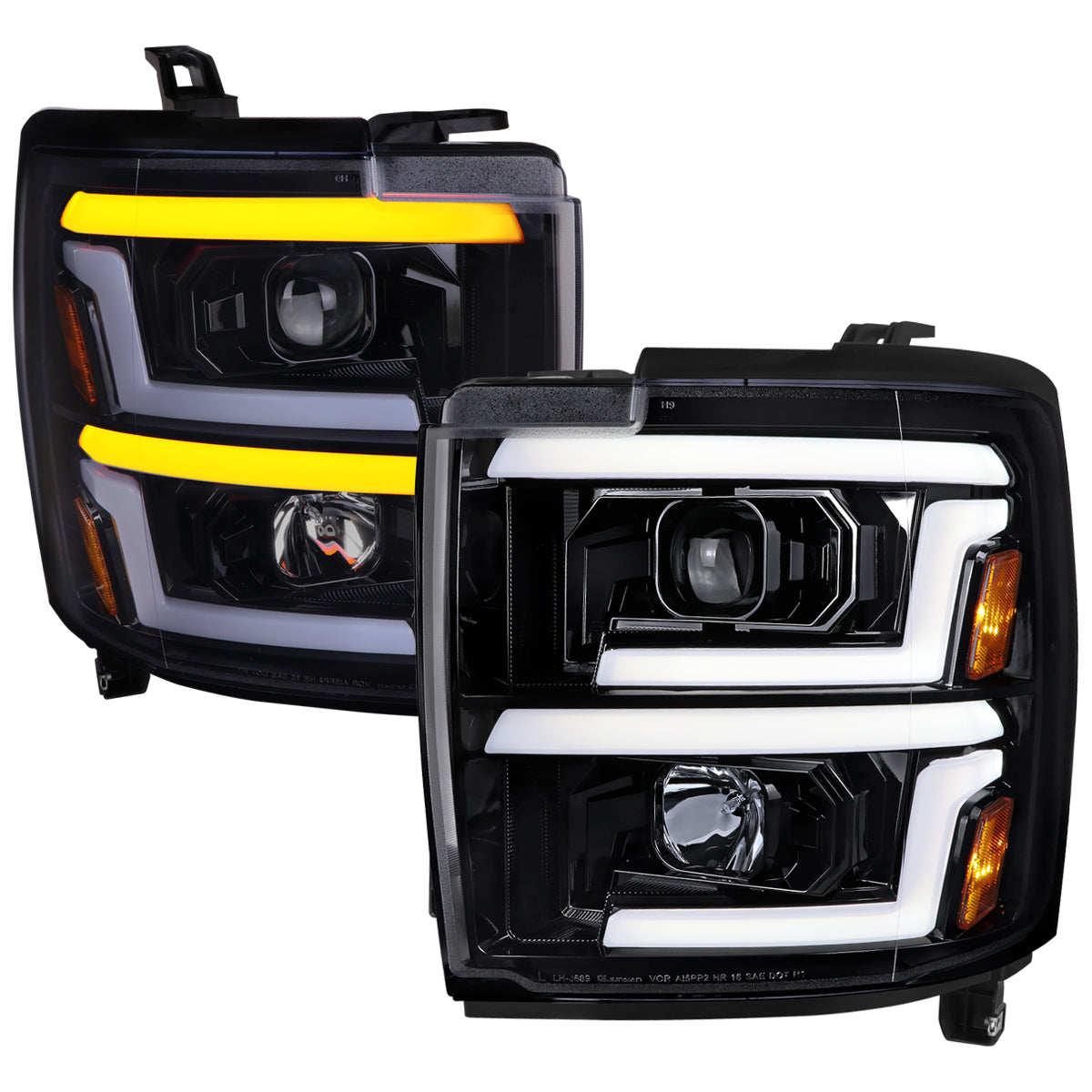 Spec-D 15-19 Silverado 2500HD/3500HD Headlights Switchback Sequential.