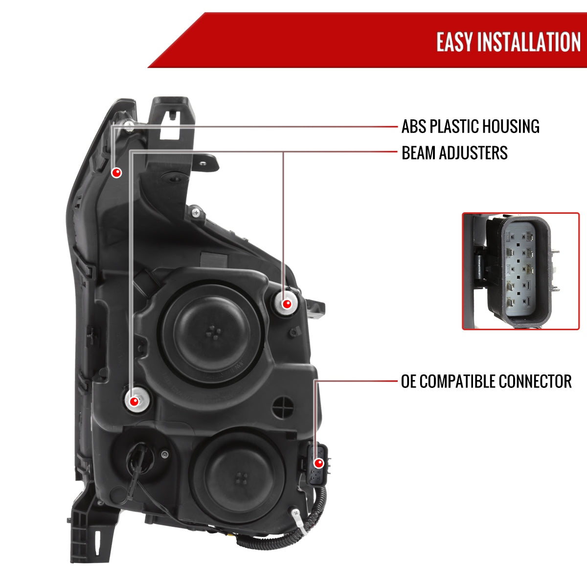 Spec-D 10-16 Cadillac SRX Projector Headlights Chrome/Clear