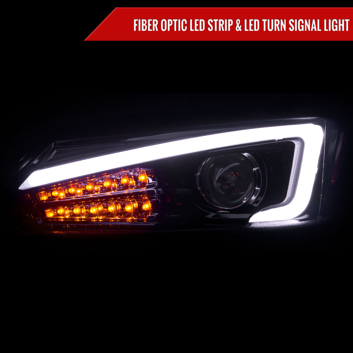 Spec-D 11-13 Scion tC Projector Headlights LED Bar Jet Black/Smoked