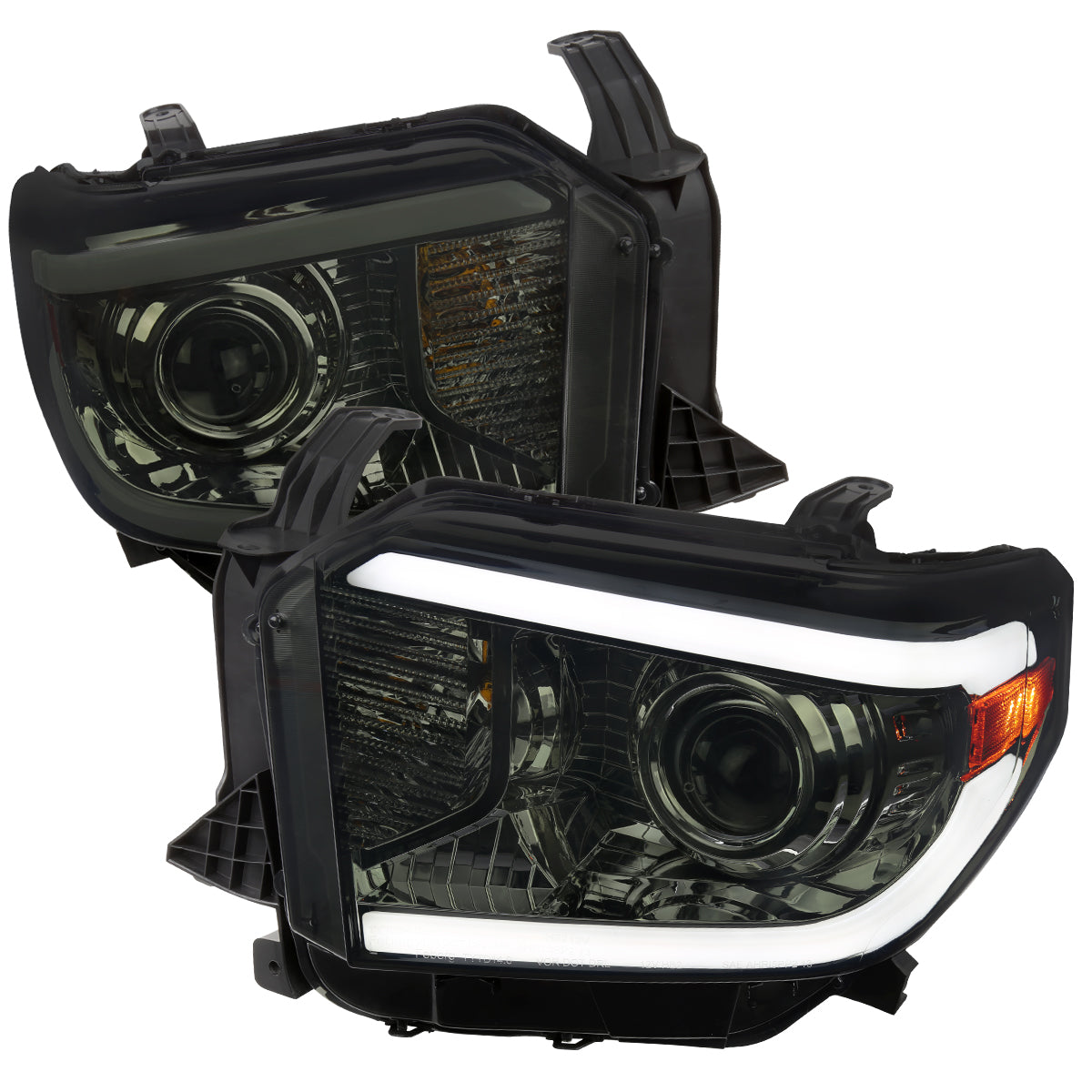 Spec-D 14-21 Tundra SEQ Bar Projector Headlights Chrome/Smoked