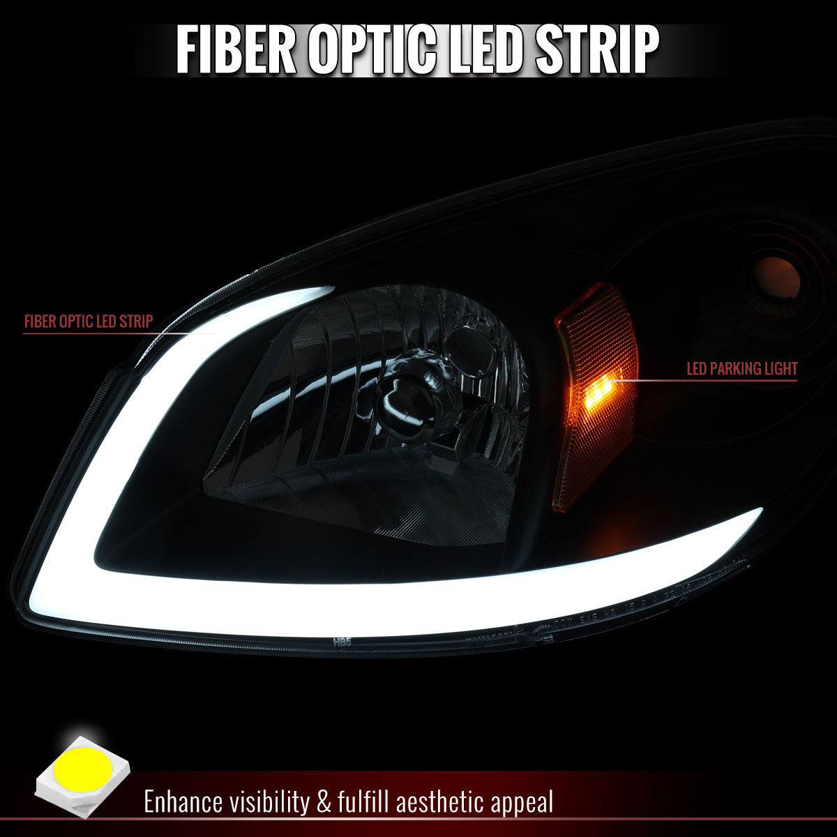 Spec-D 05-10 Chevrolet Cobalt Headlight Black/Smoked OEM style