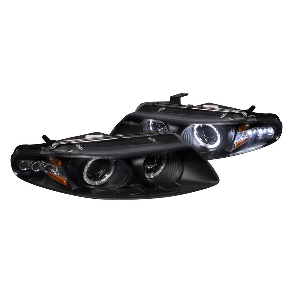 Spec-D 97-00 Chevy Avenger Halo Projector Headlights Black