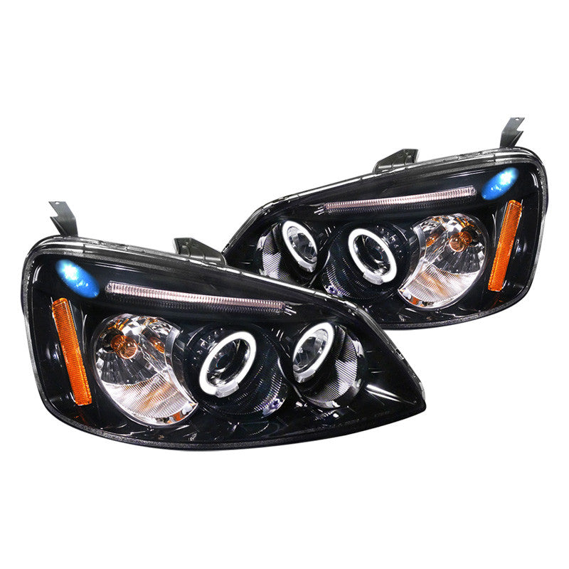 Spec-D 01-03 Honda Civic Projector Headlights Black/Smoked Lens