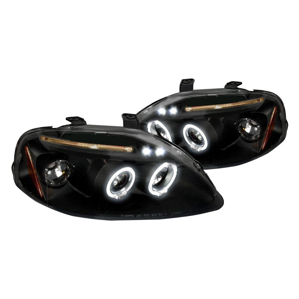 Spec-D 99-00 Honda Civic Halo Projector Headlights Black
