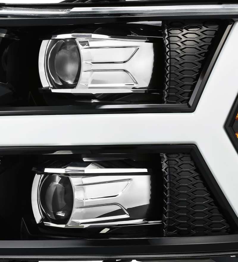 AlphaRex 07-13 Chevrolet Silverado PRO-Series Halogen Projector Headlights Jet Black
