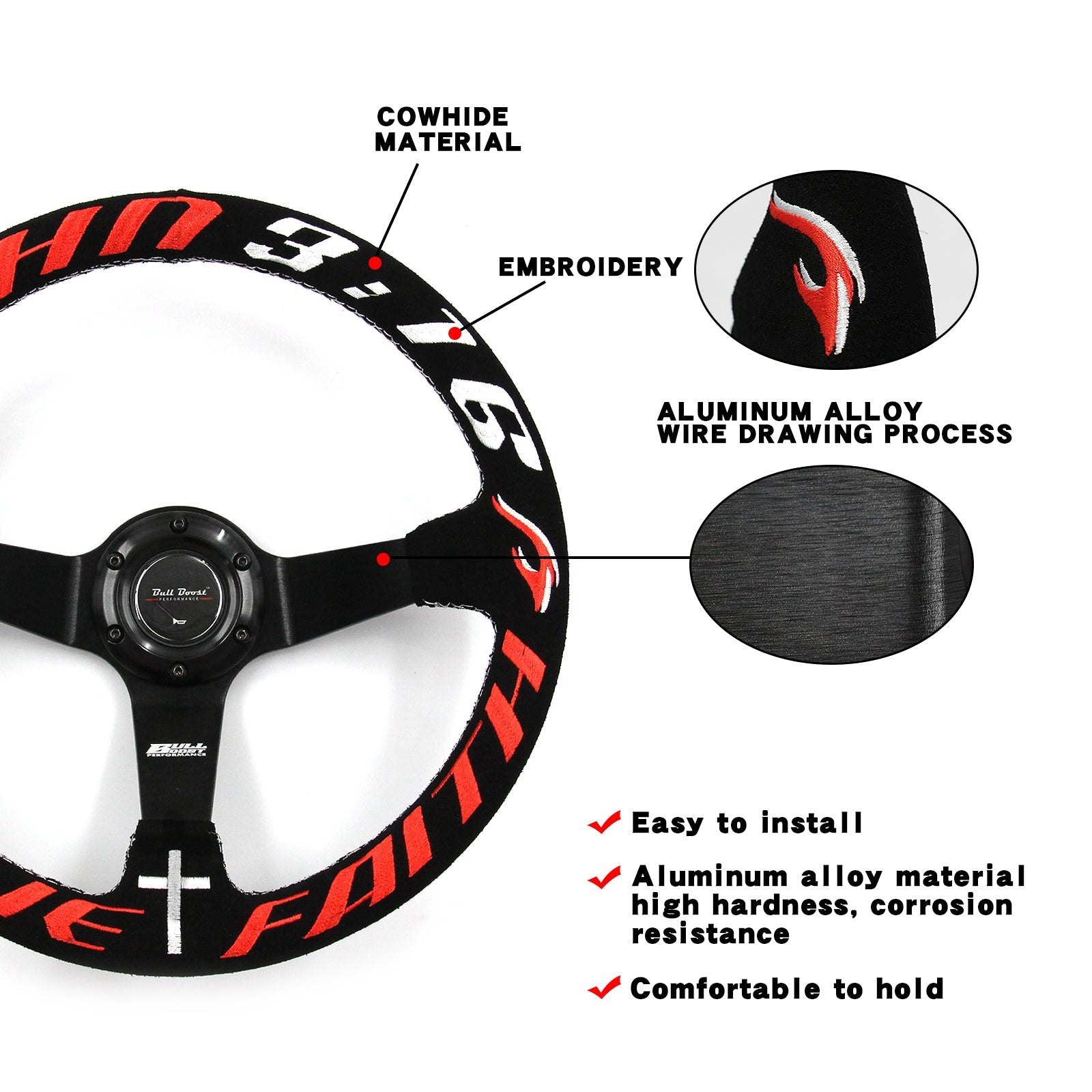 Have Faith Steering Wheel + Hub Adapter for Toyota Chaser KE70 AE71 AE82 AE86 Supra Corolla