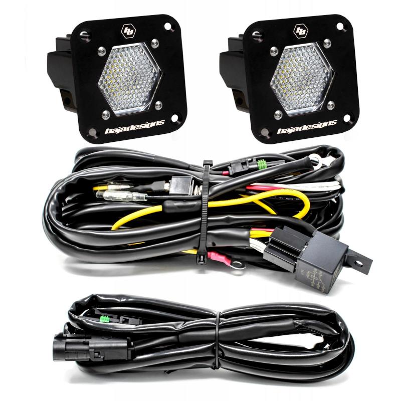 Baja Designs S1 Black Flush Mount LED Light Pod Reverse Kit - Work/Scene