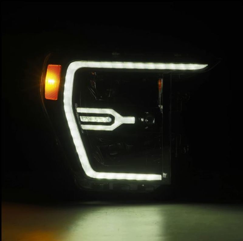 AlphaRex 21-23 Ford F150 / 21-23 Ford F150 Raptor LUXX-Series LED Projector Headlights Alpha-Black