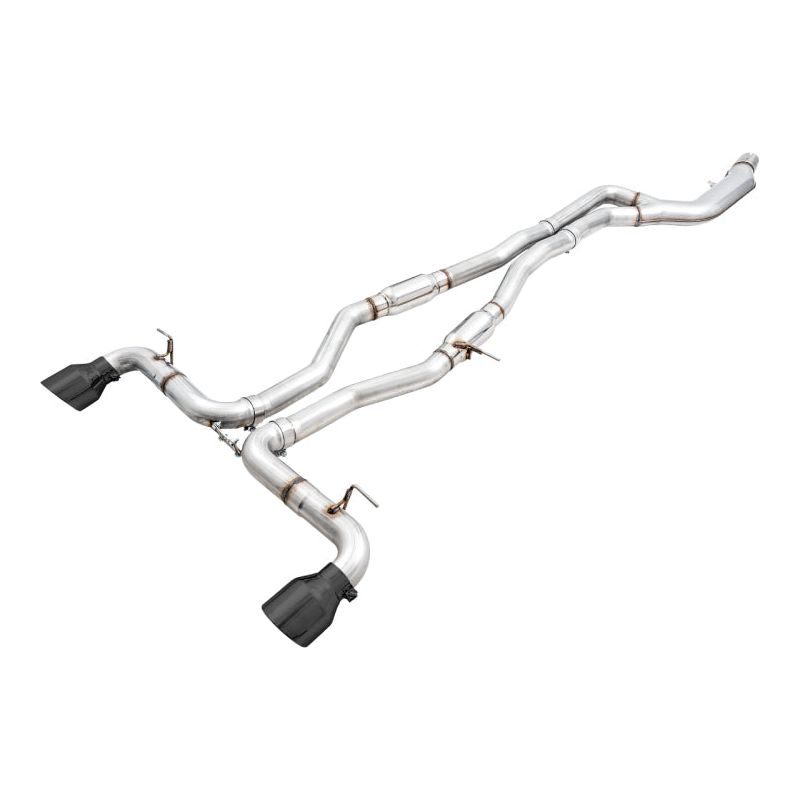 AWE 2020+ Toyota Supra A90 Resonated Track Edition Exhaust - 5in Diamond Black Tips