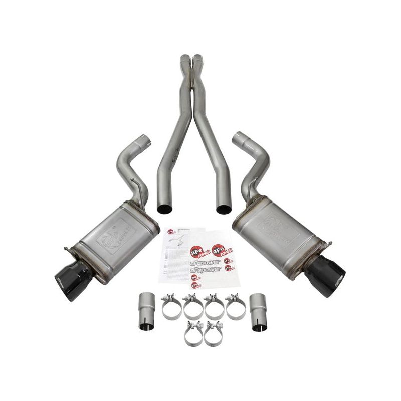 aFe Mach Force-Xp 3in CB Stainless Steel Dual Exhaust System w/ Black Tips 09-15 Cadillac CTS-V