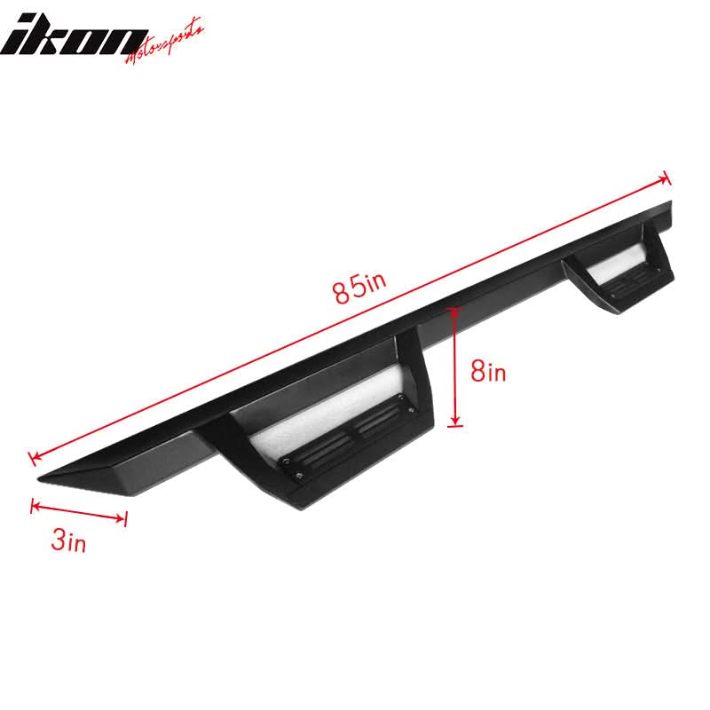 1999-2016 Ford F-250 Superduty IKON V2 Black Running Board Solid Steel
