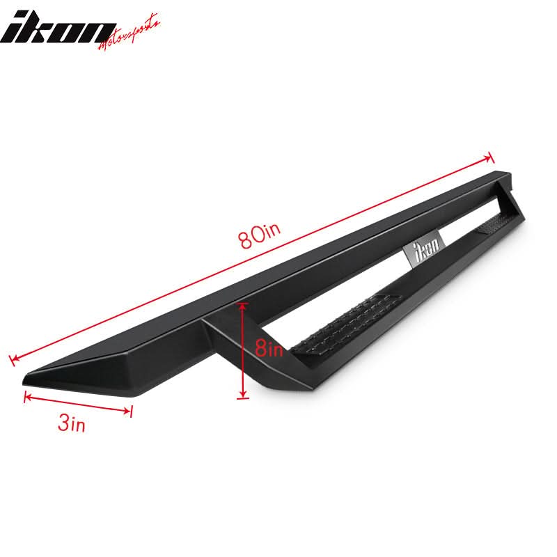 2007-2021 Toyota Tundra Double Cab IKON V1 Black Running Boards Steel