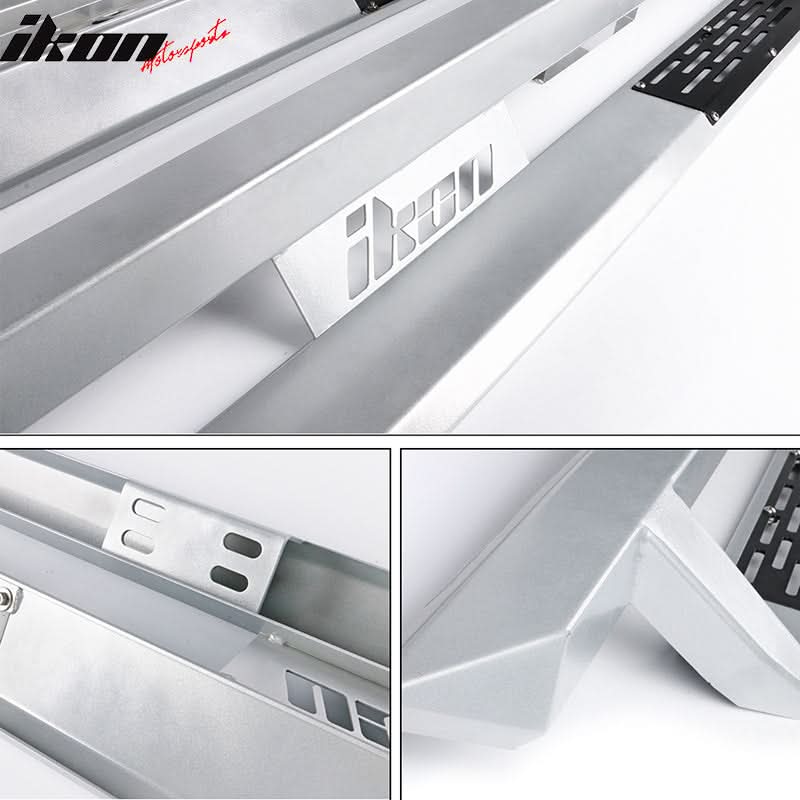 2009-2023 Dodge Ram 1500 IKON V1 Silver Running Boards Solid Steel