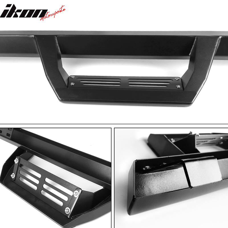 2009-2023 Dodge Ram 2500 3500 IKON V2 Black Running Boards Solid Steel