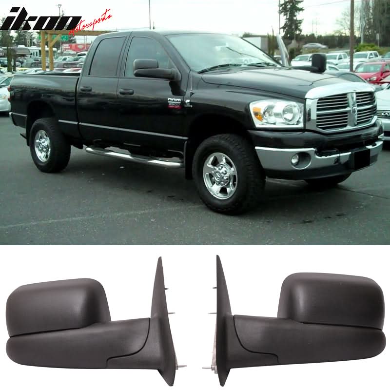 2002-2008Â Ram 1500 2002-2009 2500 3500 Side View Tow Mirrors Manual