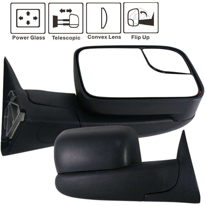 1994-2002Â Ram 1500 2500 3500 Towing Side View Tow Mirrors Power 2PC