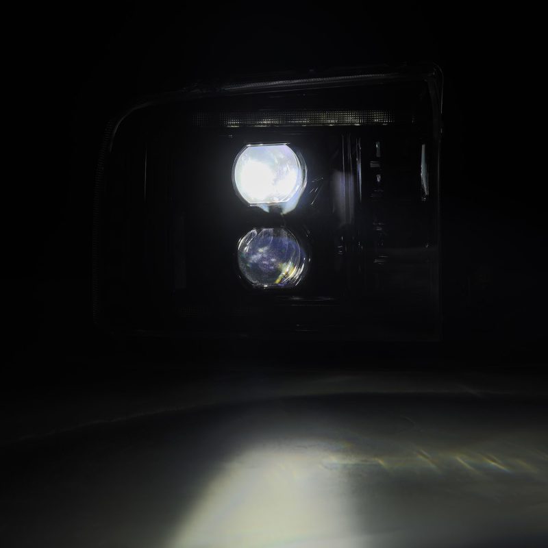 AlphaRex 05-07 Ford Super Duty/Excursion LUXX-Series LED Projector Headlights Black