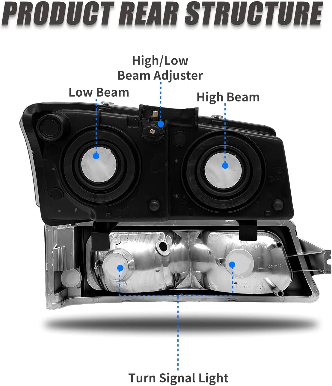 Adcarlights 20032006 Silverado Headlight Assembly For Chevy Avalanche 150025003500 Clear Chrome Lens With Amber Reflector Replacement Left And Right
