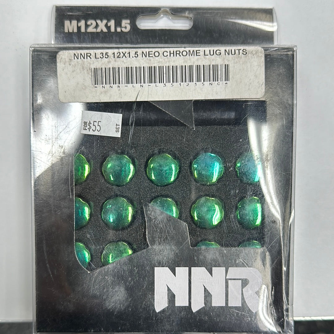 NNR neo chrome lugnuts 12x1.5 close end Nnr-ln-l351215nc