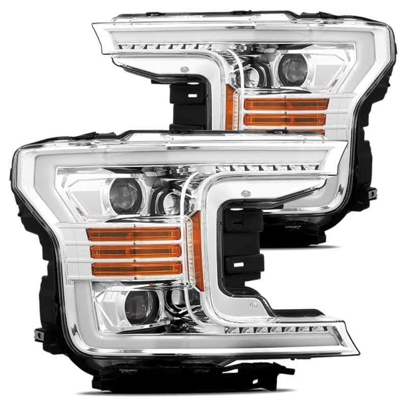AlphaRex 18-20 Ford F150 PRO-Series Halogen Projector Headlights Chrome