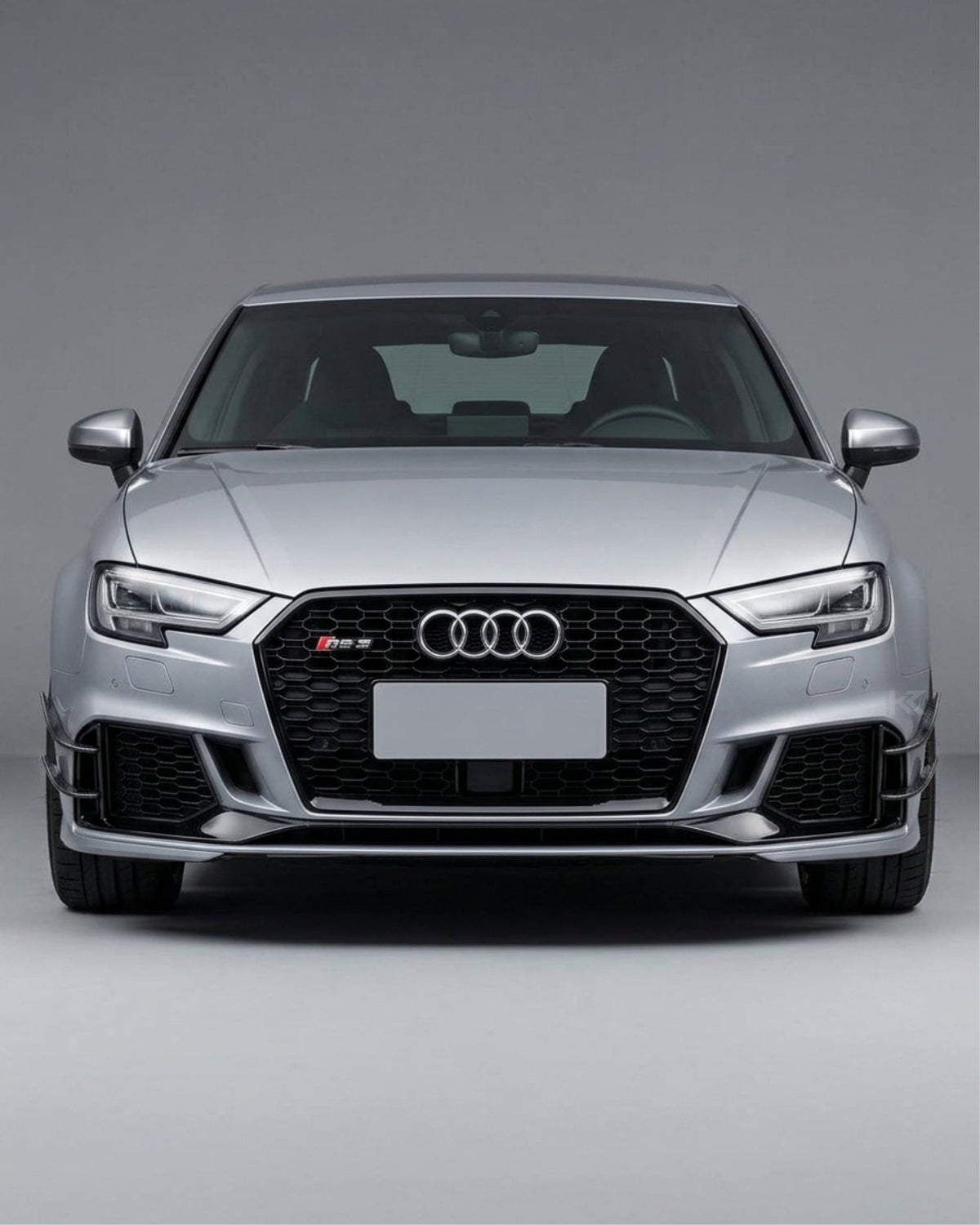 2017–2019 Audi RS3 8V Sedan Front Bumper Fins – Carbon Fiber